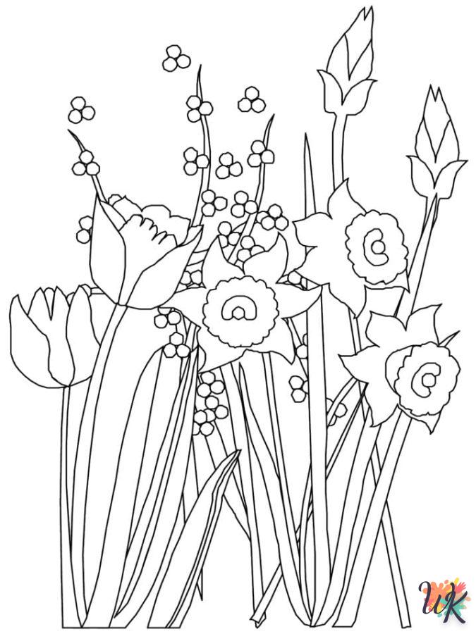 coloriage Fleurs  en ligne maternelle 1