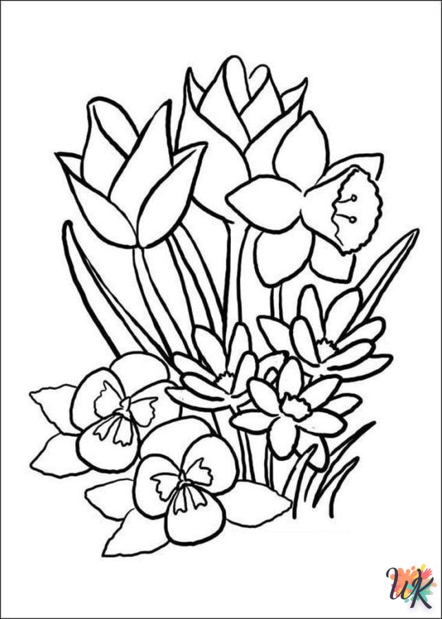 coloriage Fleurs  à imprimer pdf