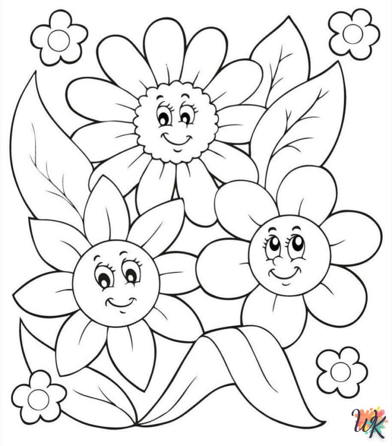 coloriage Fleurs  gratuit a imprimer 1