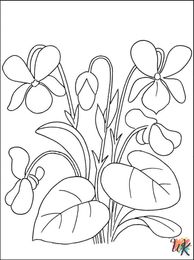 coloriage Fleurs  enfant 6 ans à imprimer 1