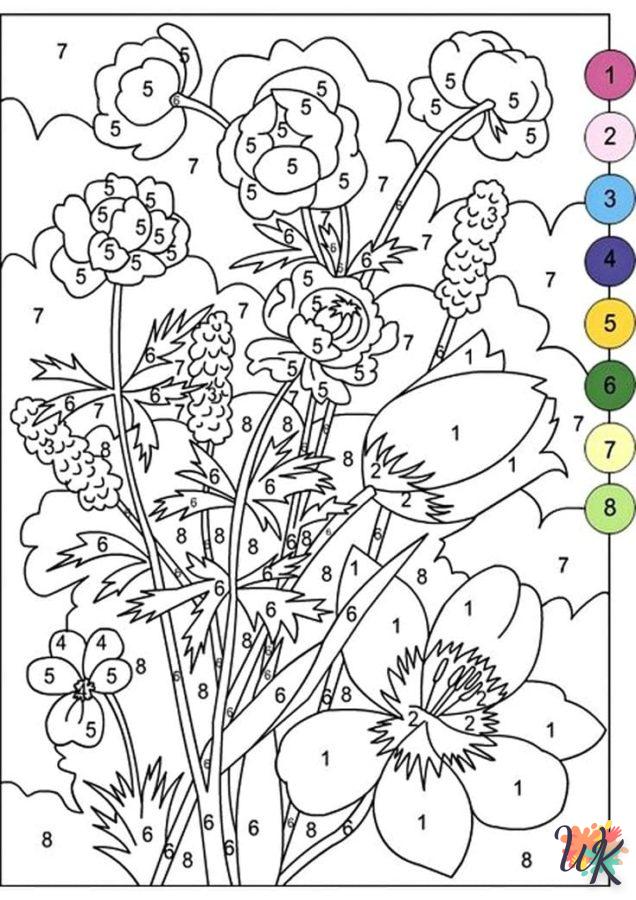 coloriage Fleurs  et découpage à imprimer