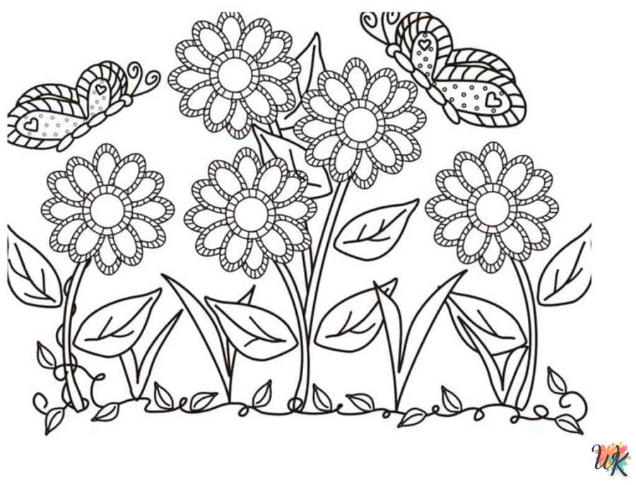 coloriage Fleurs  à imprimer pour enfant de 6 ans 1