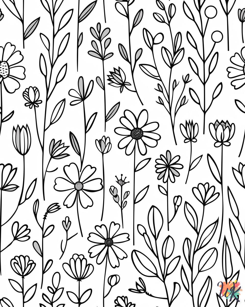 coloriage Fleurs  pour lutter contre le stress