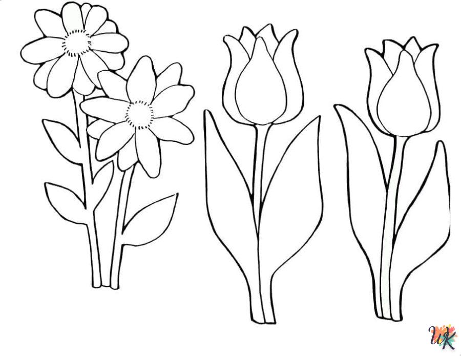 coloriage Fleurs  pour bebe a imprimer 1