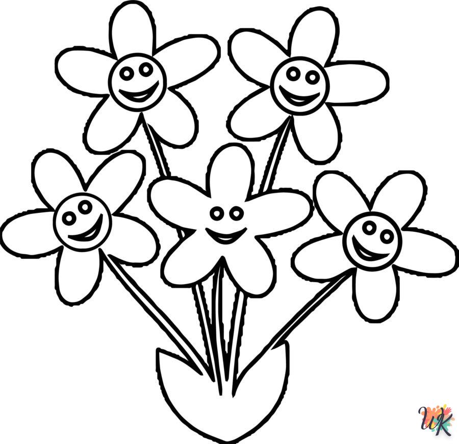 coloriage Fleurs  en ligne maternelle 2