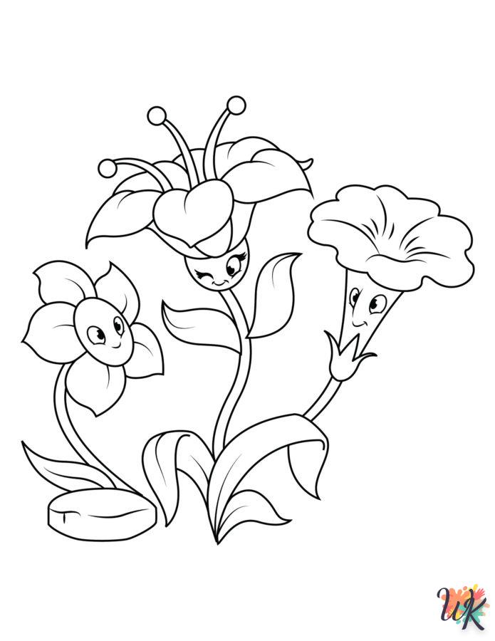 coloriage Fleurs  à imprimer pour enfant de 3 ans 1