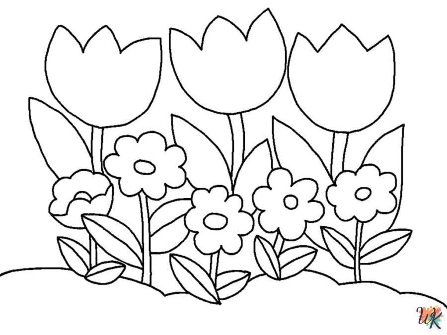 coloriage Fleurs  enfant à imprimer gratuit 1