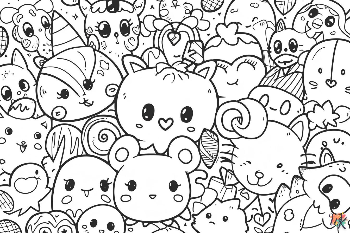 coloriage Kawaii  pour enfant de 6 ans