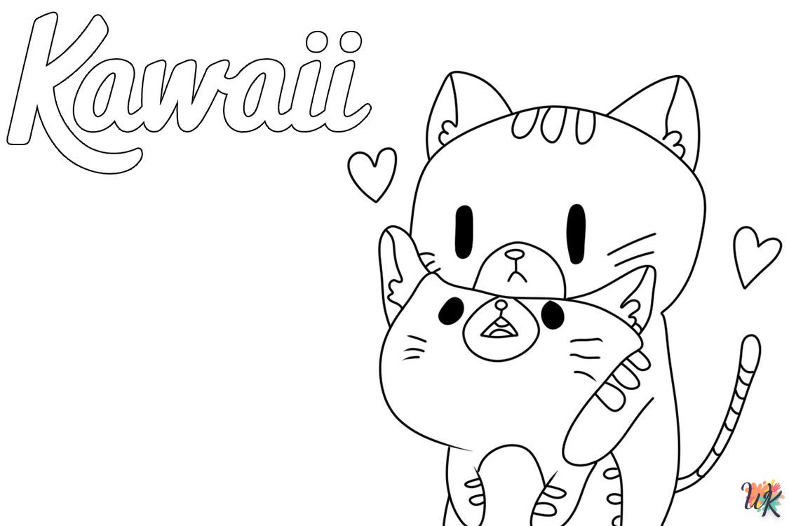 coloriage Kawaii  bebe animaux a imprimer gratuit