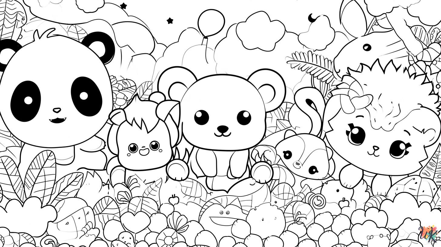 coloriage Kawaii  à imprimer pour enfant de 3 ans 1