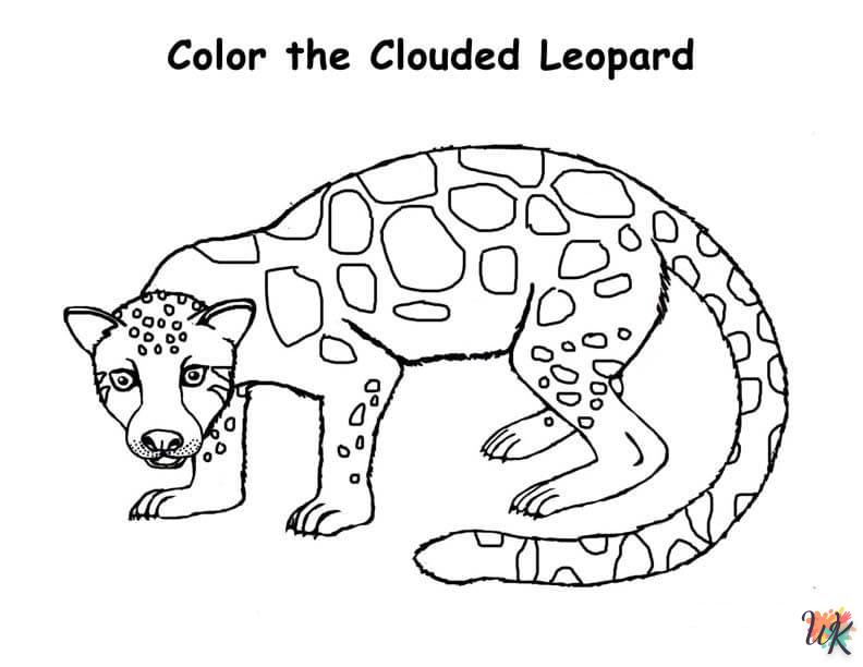 coloriage Léopard  à imprimer pour enfant de 3 ans 1