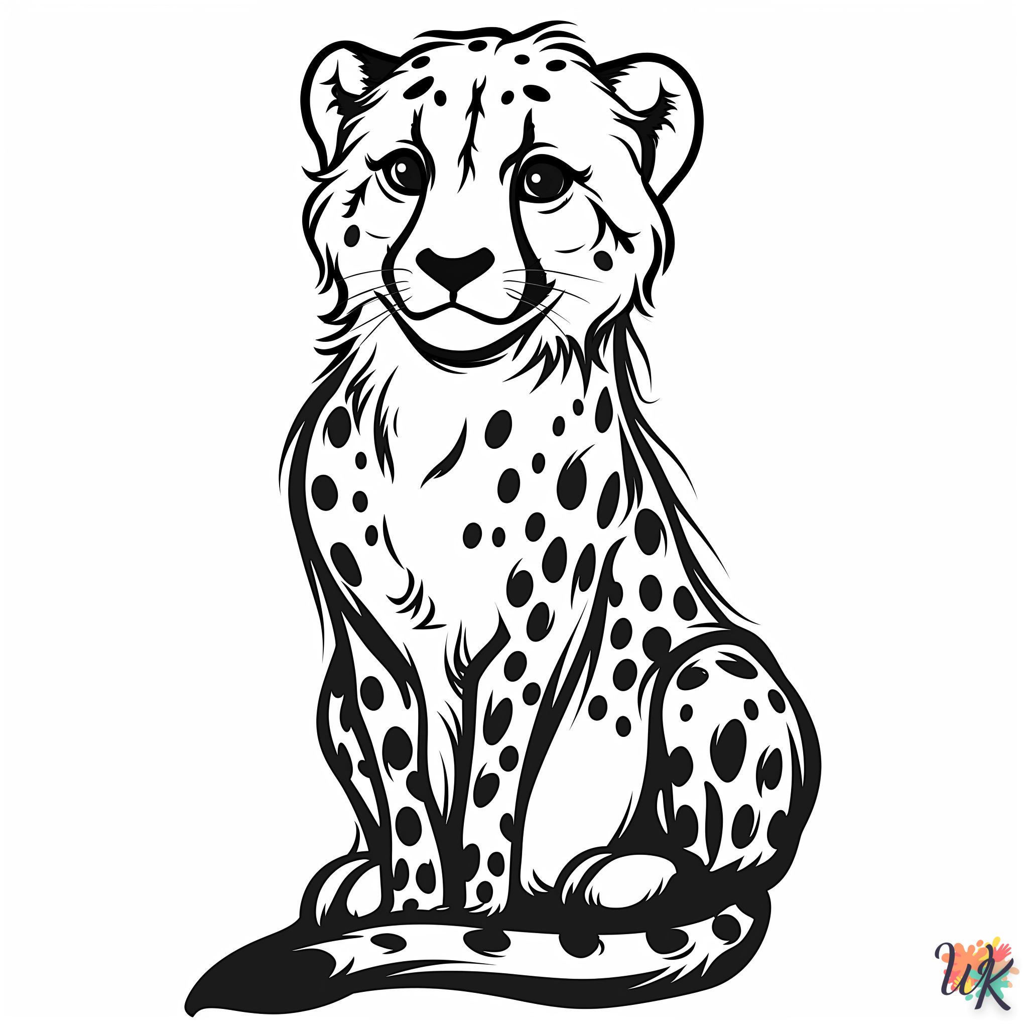 coloriage Léopard  animaux enfant a imprimer