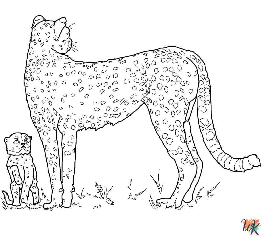 image de coloriage Léopard  pour enfant