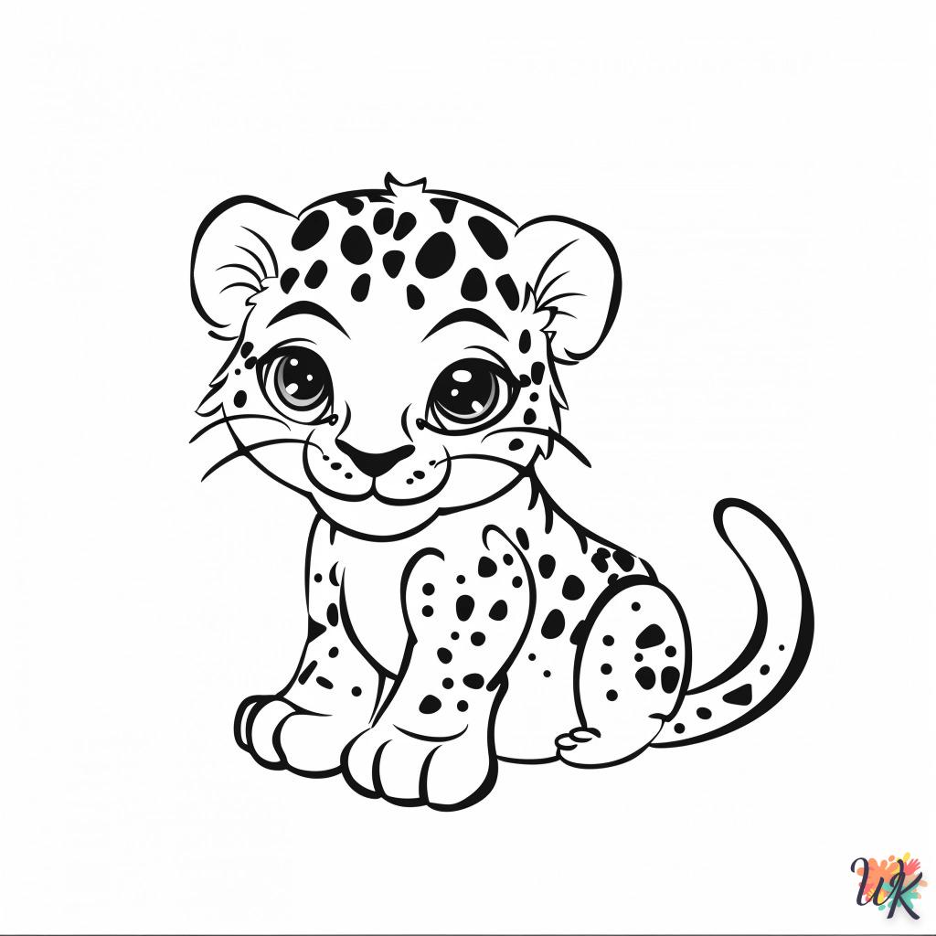 coloriage Léopard  pour enfant de 7 ans