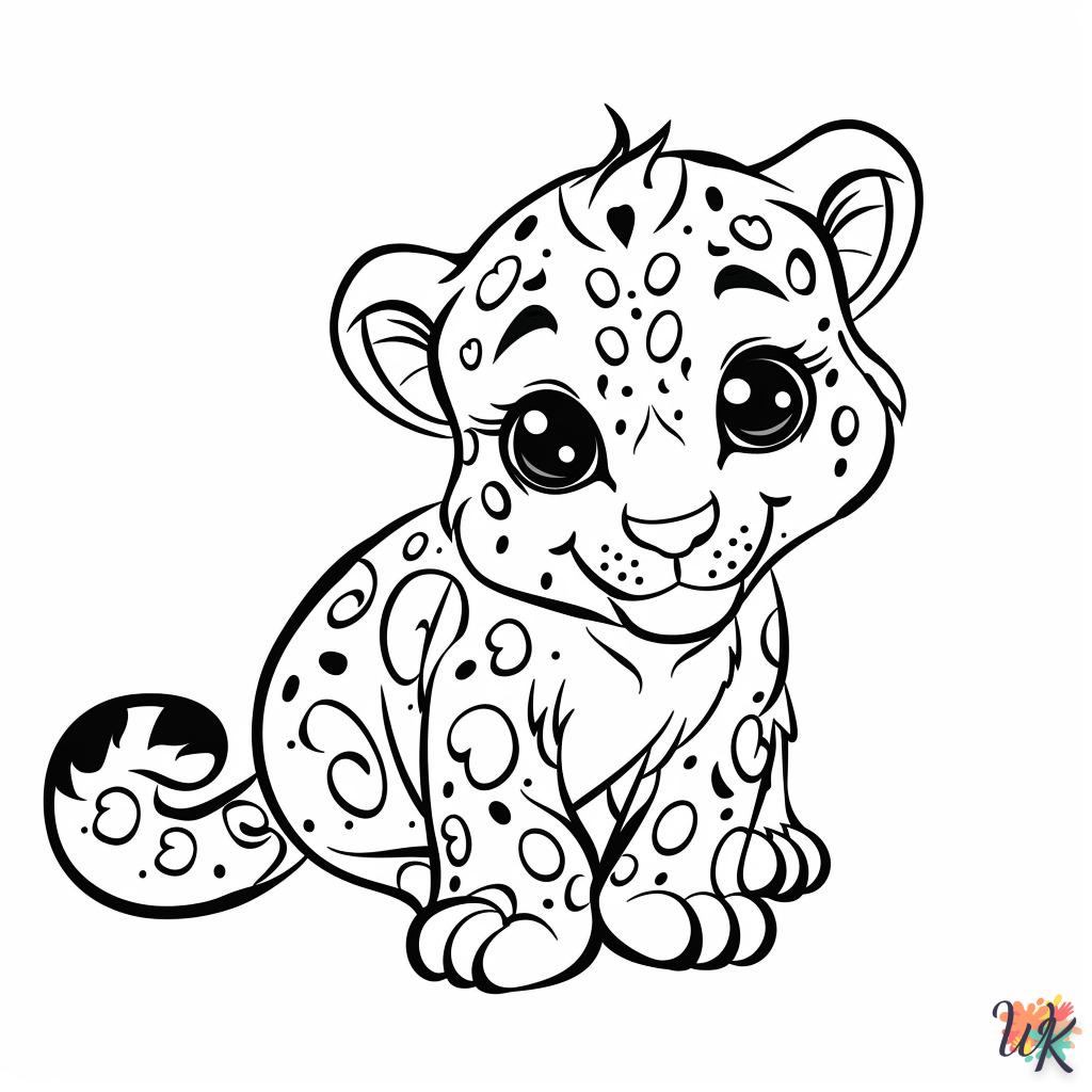 coloriage Léopard  bebe à imprimer gratuit