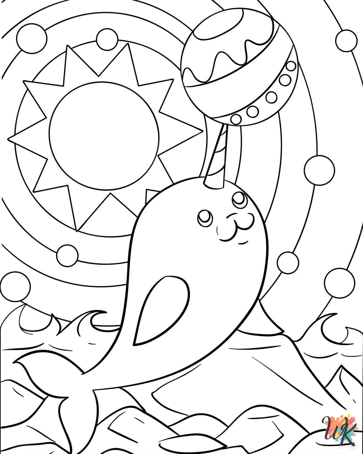 coloriage Narval  pour enfant de 10 ans