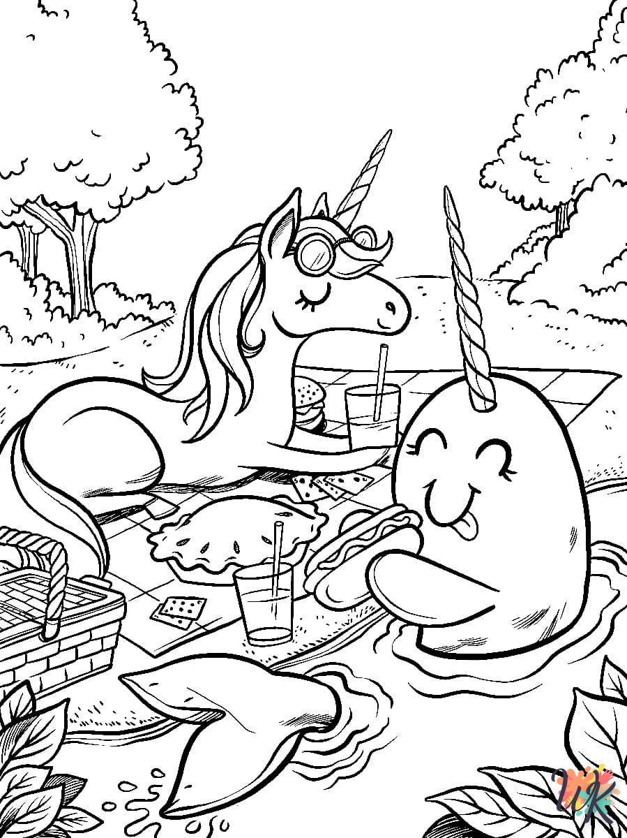 coloriage Narval  pour enfant de 6 ans 1