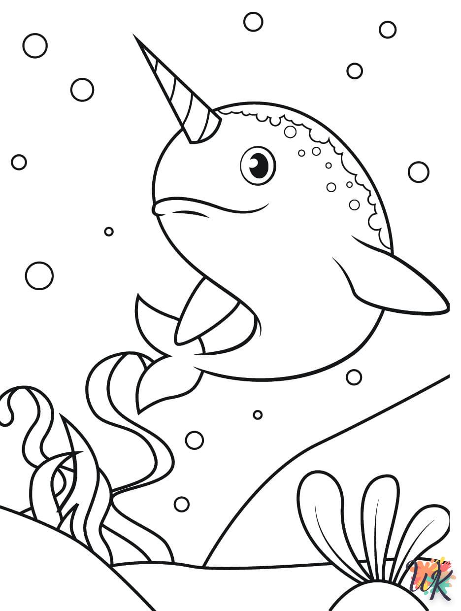 coloriage Narval  gratuit en ligne