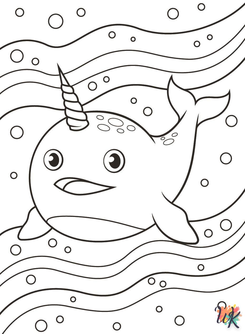 coloriage Narval  enfant à imprimer gratuit