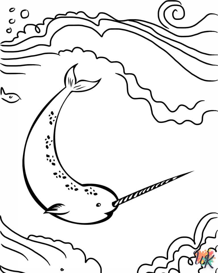 coloriage Narval  pour enfant de 2 ans