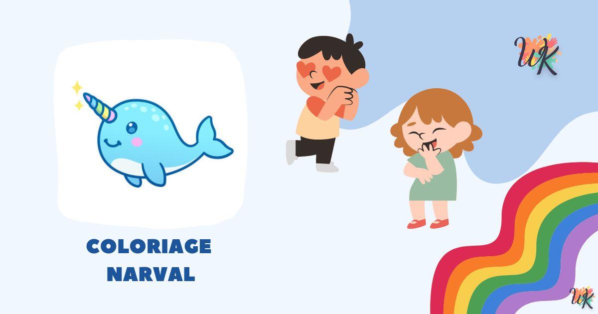 Coloriage Narval – Créature de conte de fées pour enfants