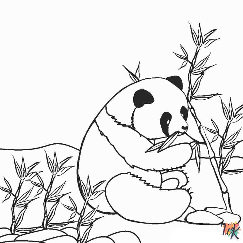 coloriage Panda  automne en ligne gratuit à imprimer