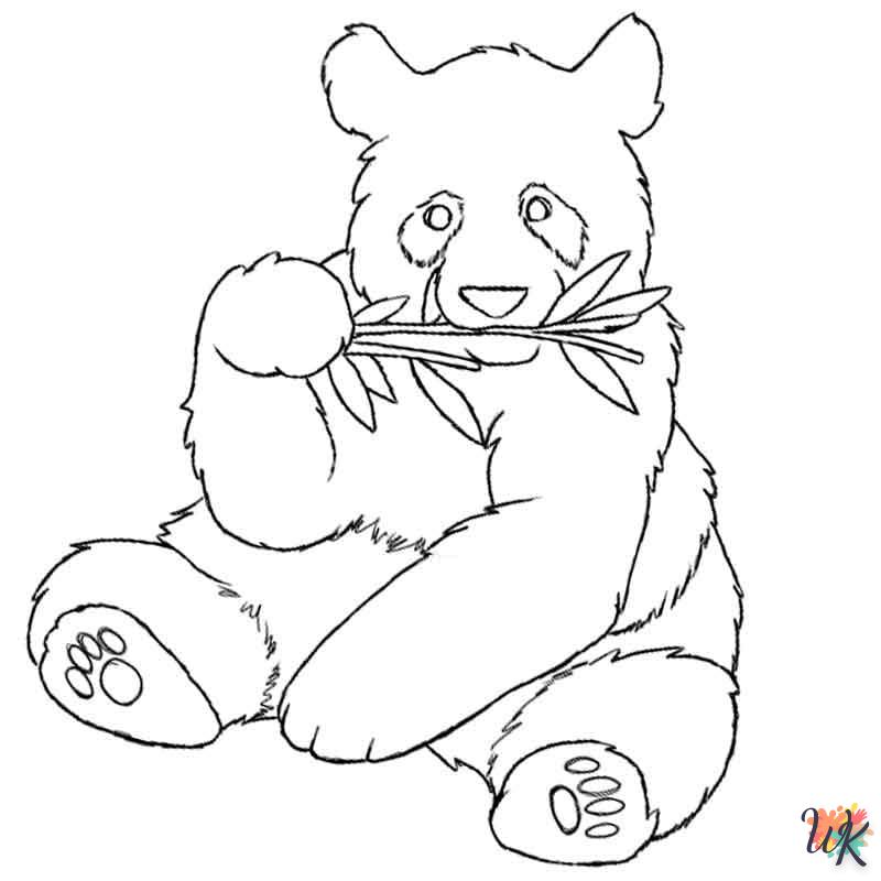 coloriage Panda  automne en ligne gratuit à imprimer 2