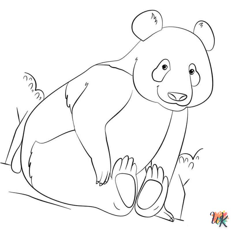 coloriage Panda  gratuit pour enfants 3
