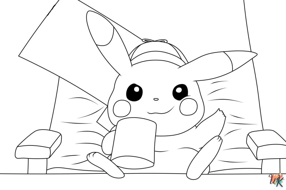 coloriage Pikachu  a imprimer enfant 10 ans