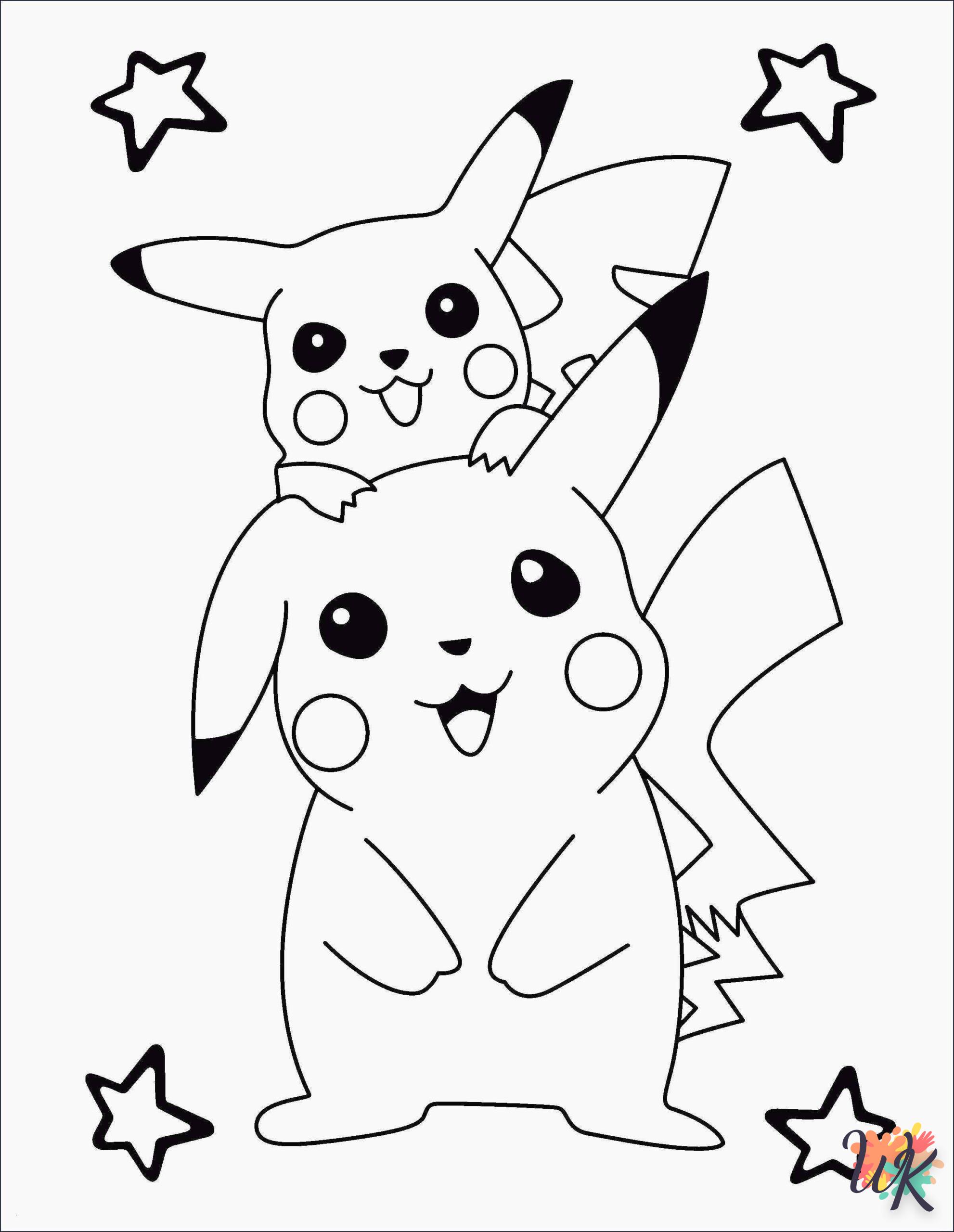 coloriage Pikachu  à imprimer pour enfants