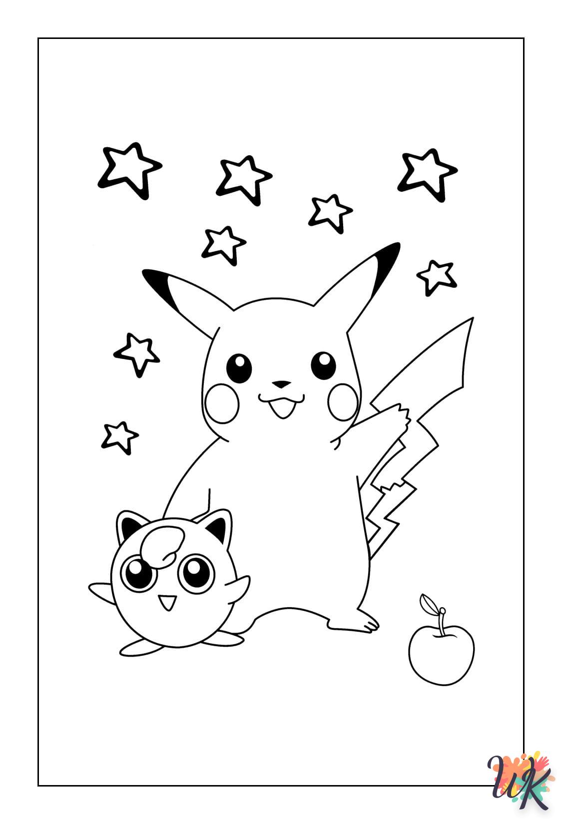 coloriage Pikachu  de noël gratuit à imprimer en ligne