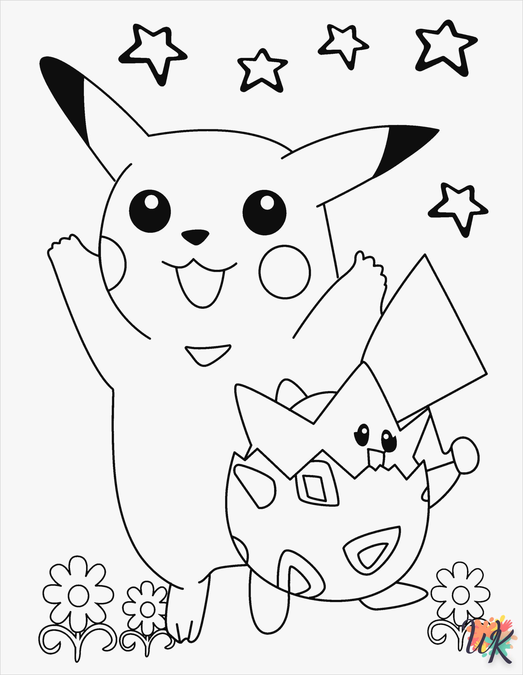 coloriage Pikachu  enfant à imprimer pdf
