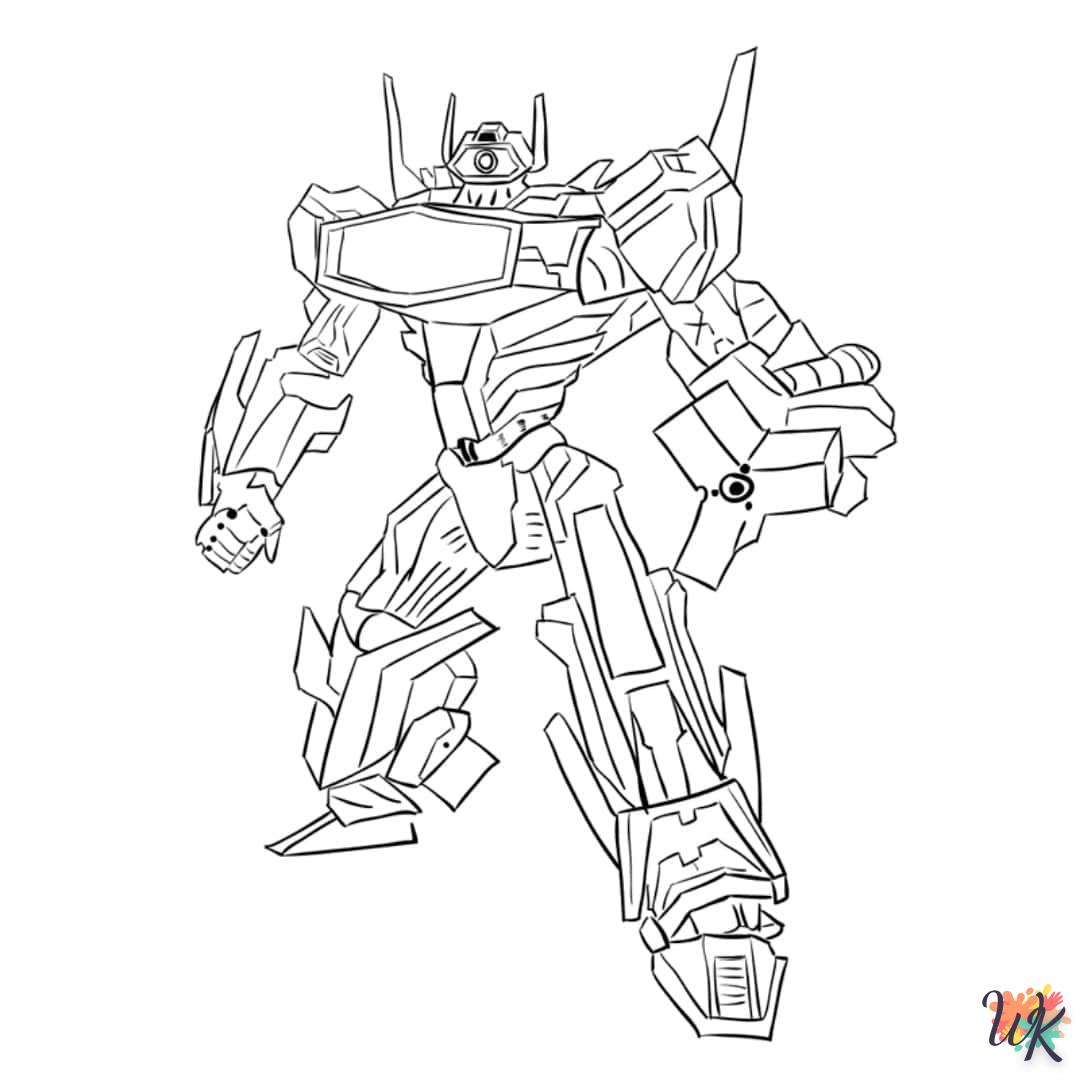 Robot coloring page for children aged 6 to print