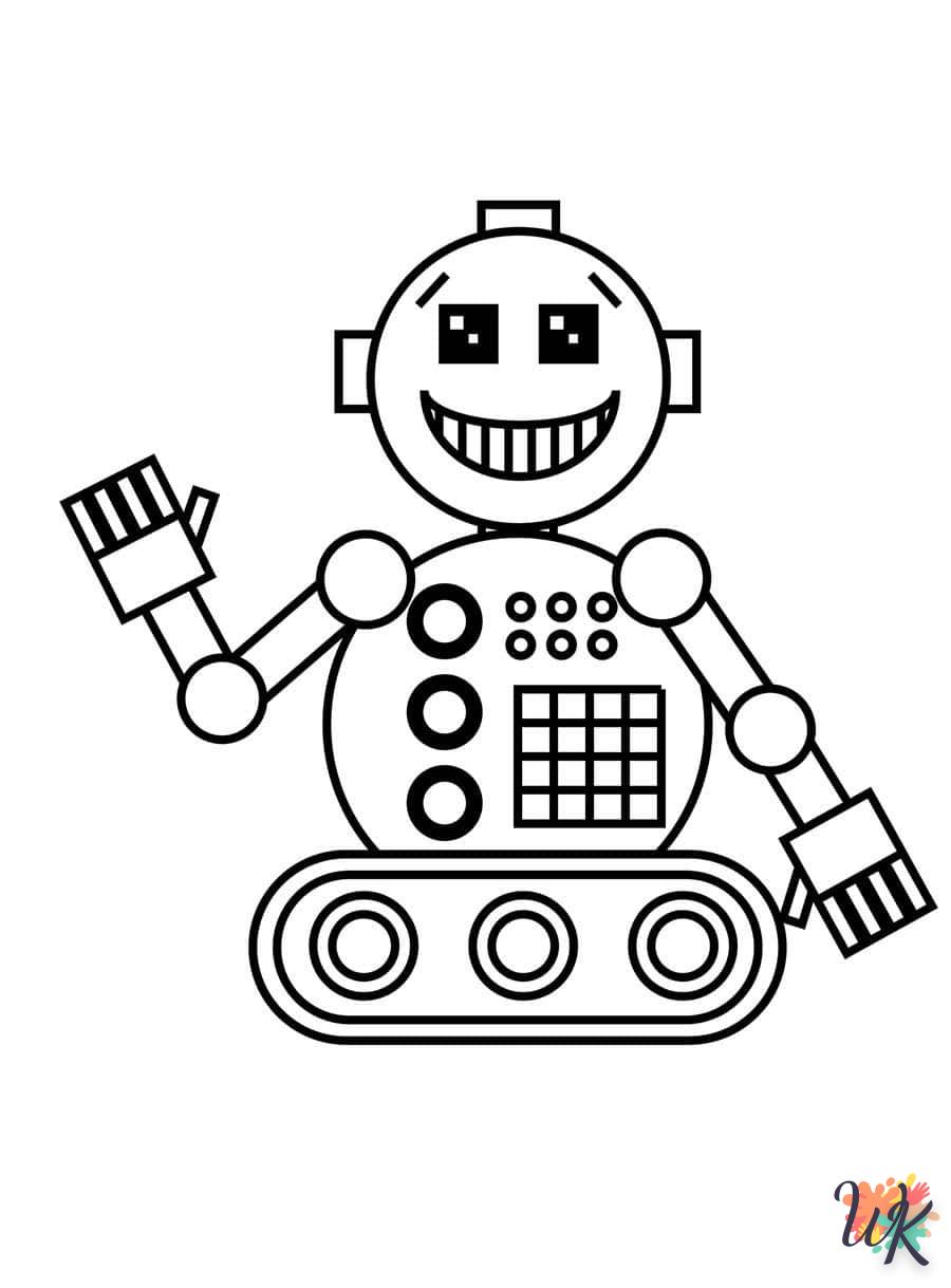 Robot coloring page for children aged 5 to print