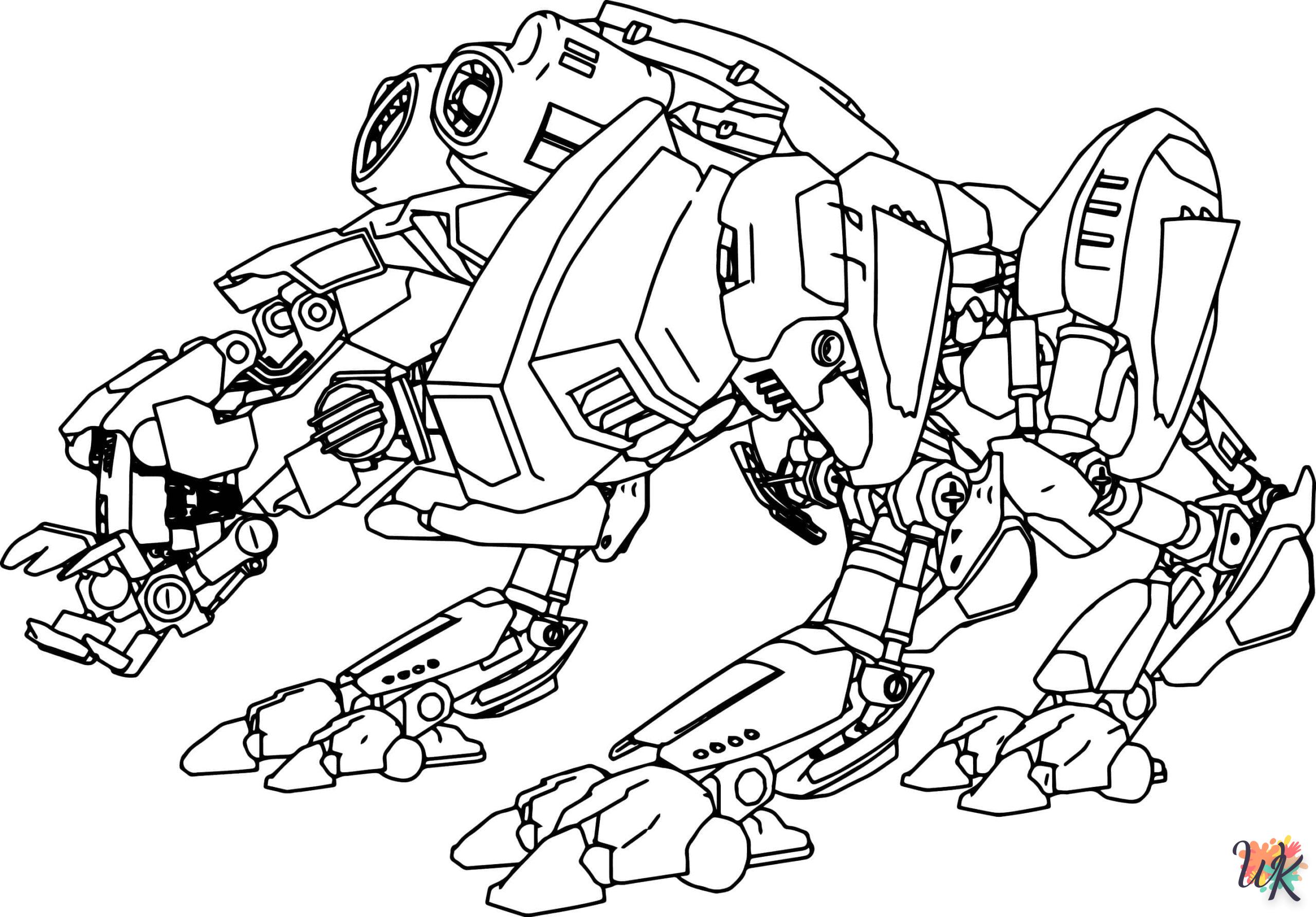 Robot coloring page for children aged 4 to print