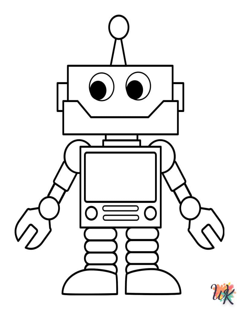 Robot coloring page to print for 9 year old children