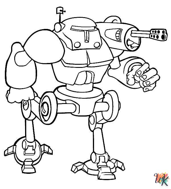 Robot coloring page for children aged 7 to print