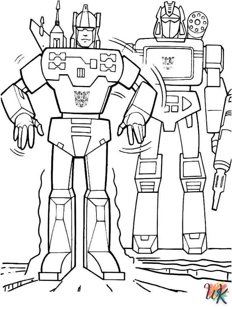Robot coloring page to print for 4 year old children 1