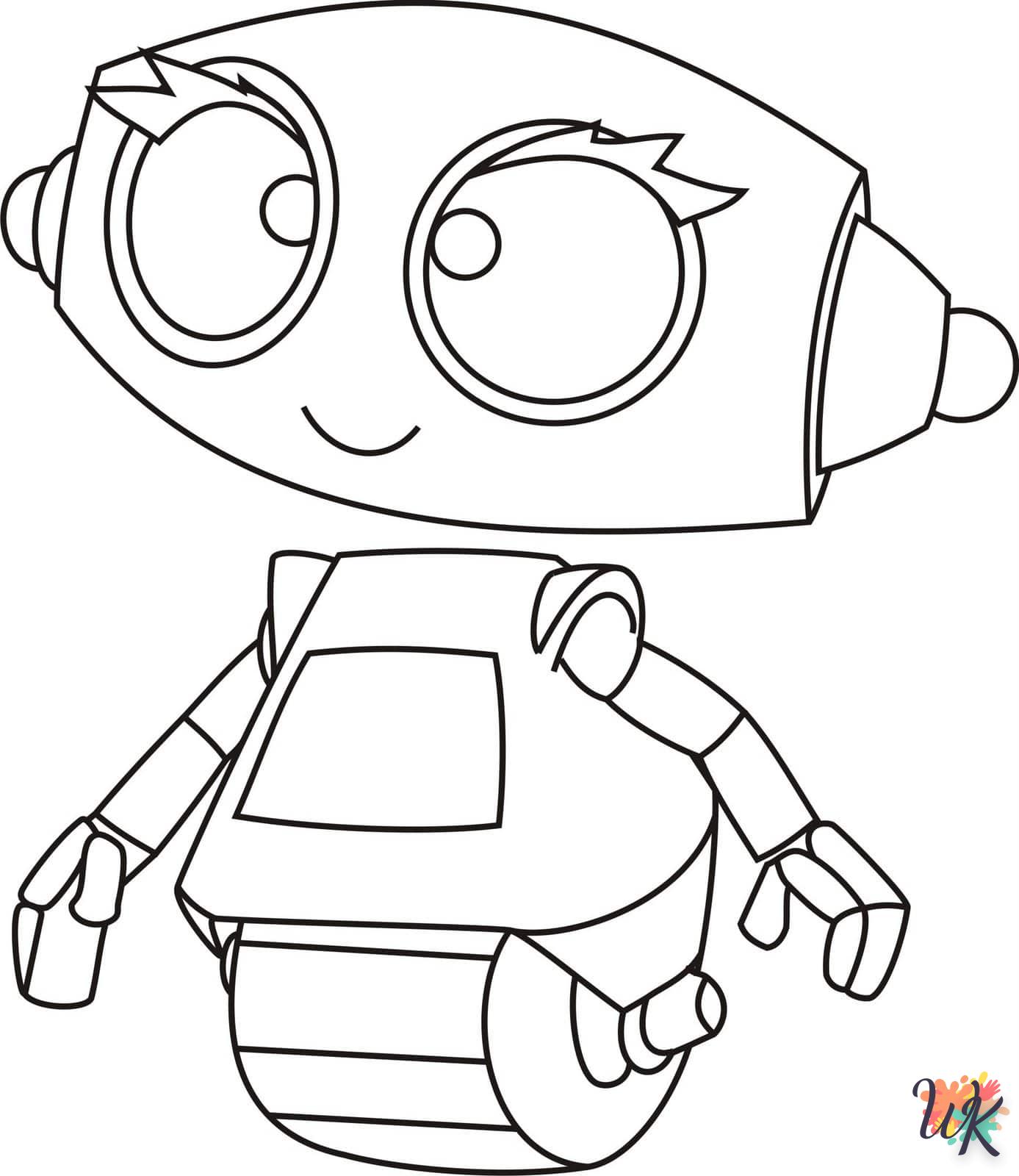 Robot coloring page to print free