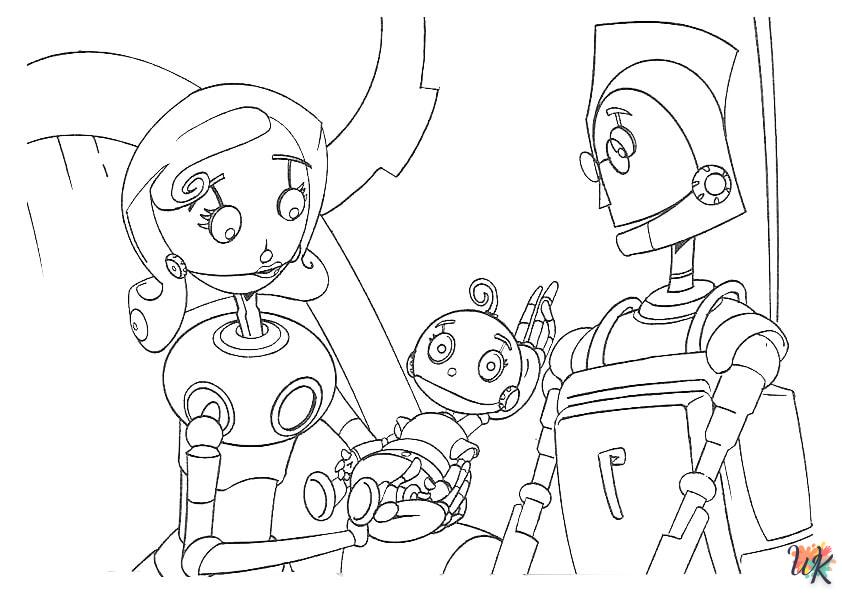 Robot coloring page for children aged 7 to print 2