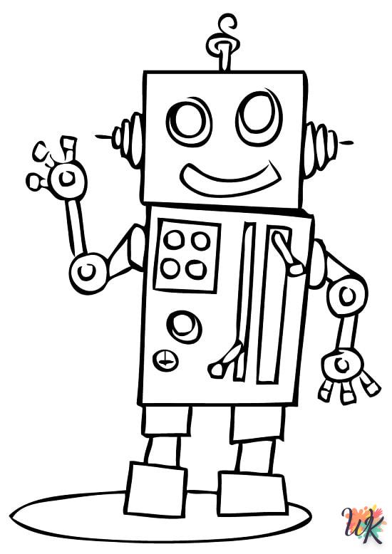 Free Christmas Robot coloring page to print online