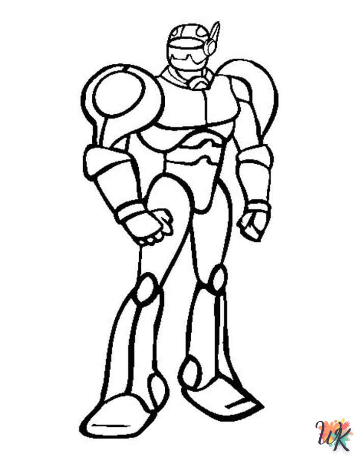 Robot coloring page to print free 1