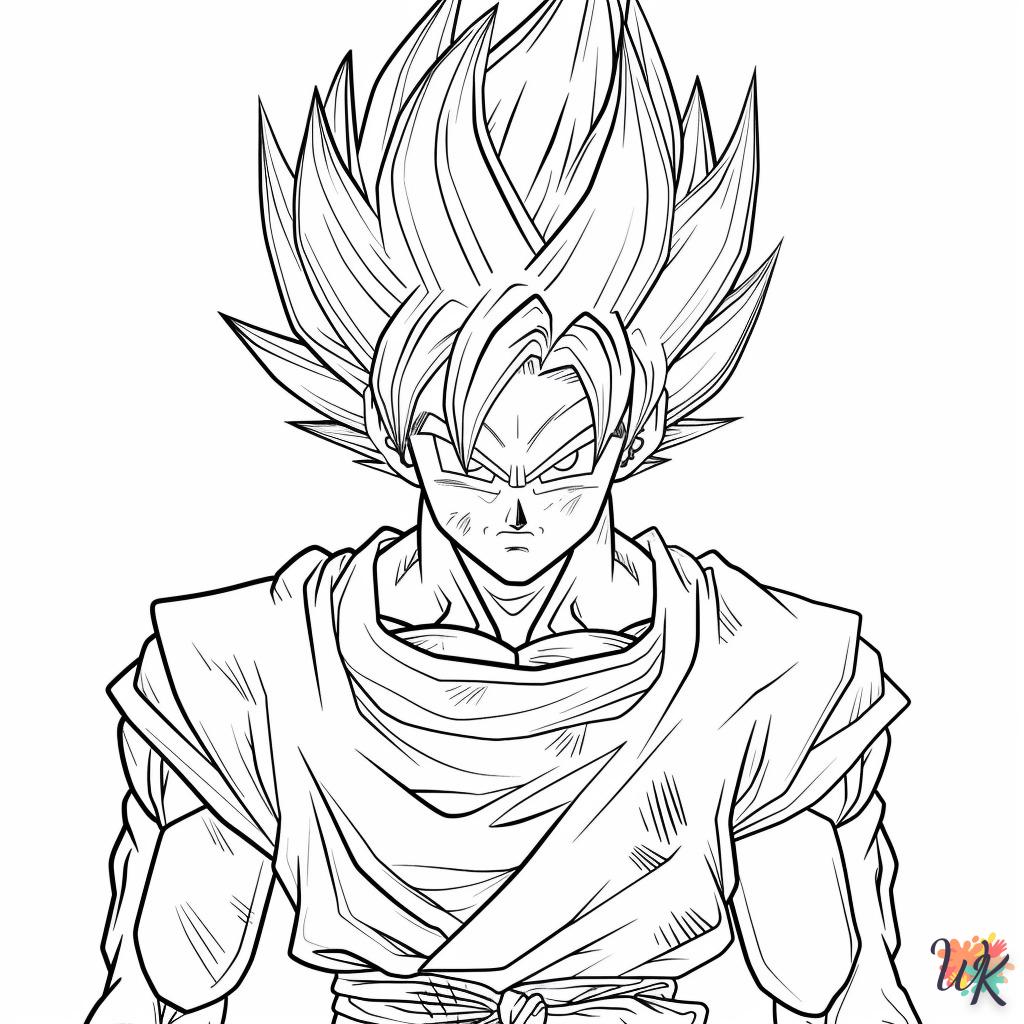 coloriage Sangoku  et découpage à imprimer