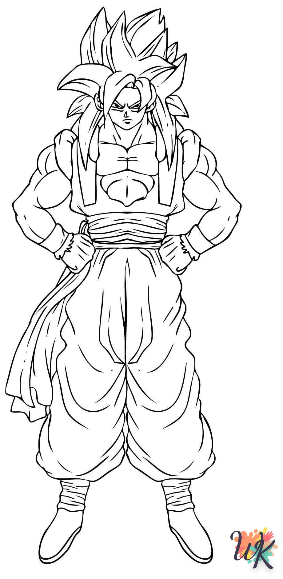 coloriage Sangoku  enfant 7 ans a imprimer