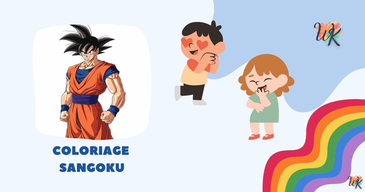 Coloriage Sangoku super-héros d’enfance pour enfants