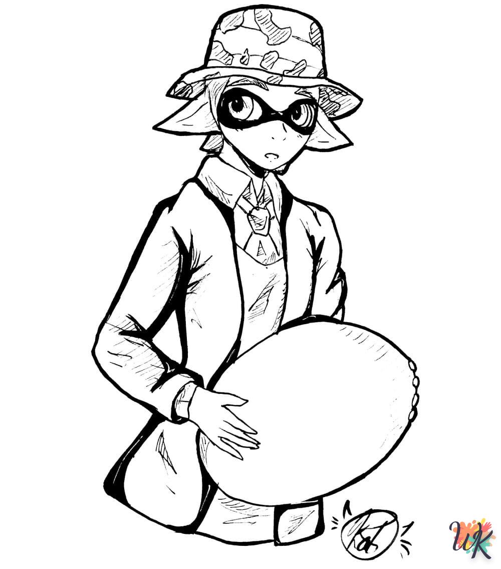 coloriage Splatoon  dinosaures en ligne gratuit à imprimer