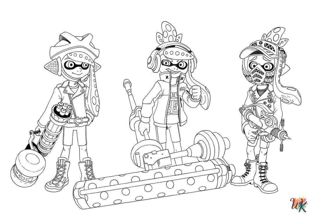 coloriage Splatoon  et decoupage 1