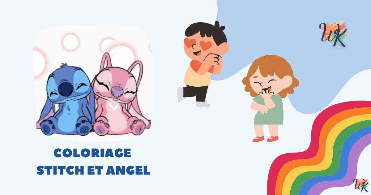 Coloriage Stitch et Angel peut être téléchargé gratuitement