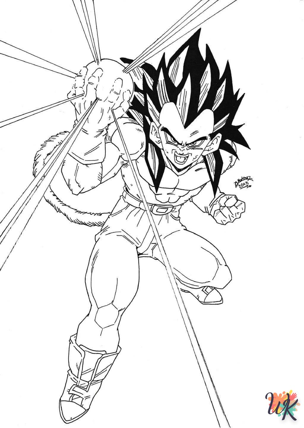 coloriage Vegeta  de noël gratuit à imprimer en ligne