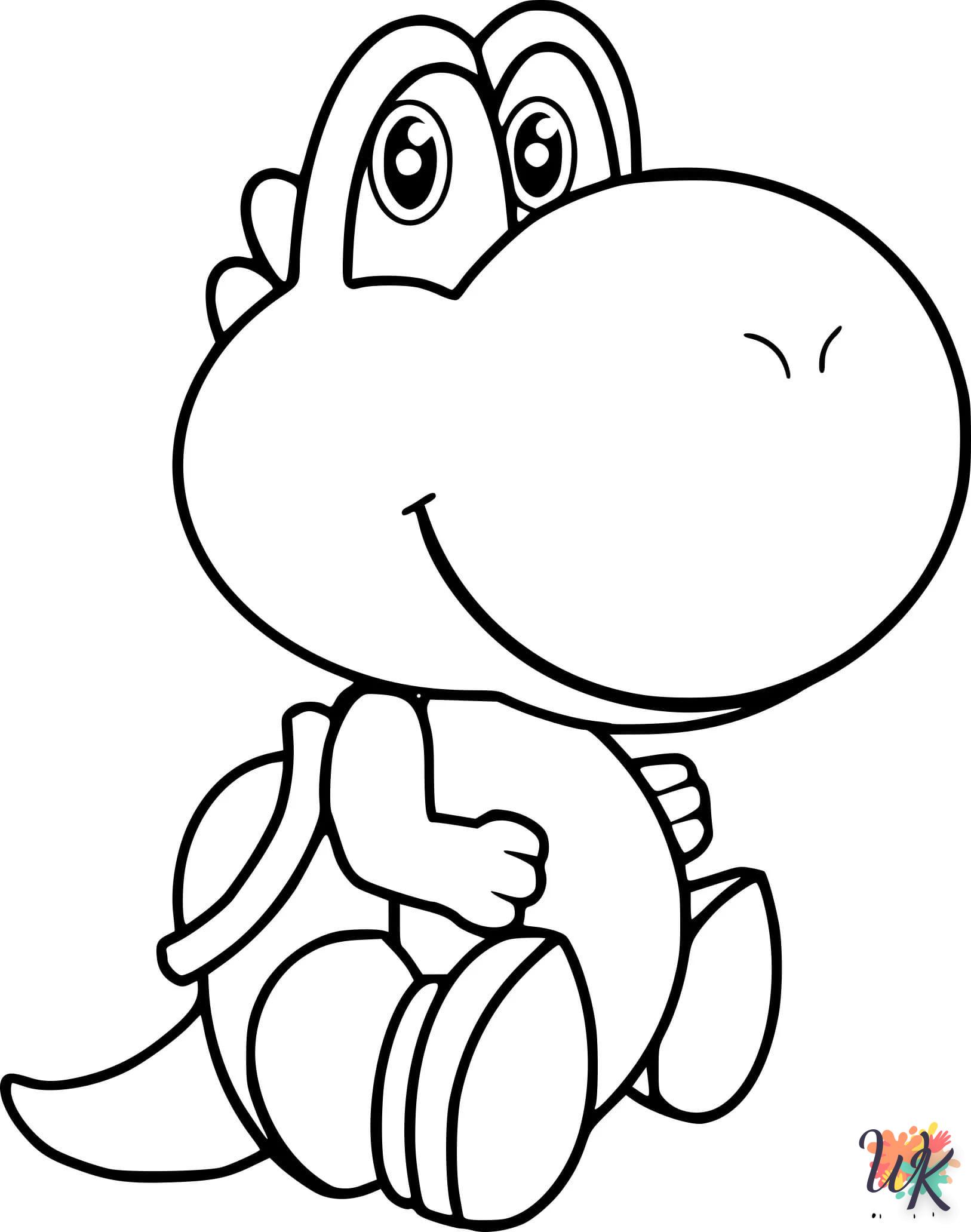 Yoshi coloring page to print for children aged 5